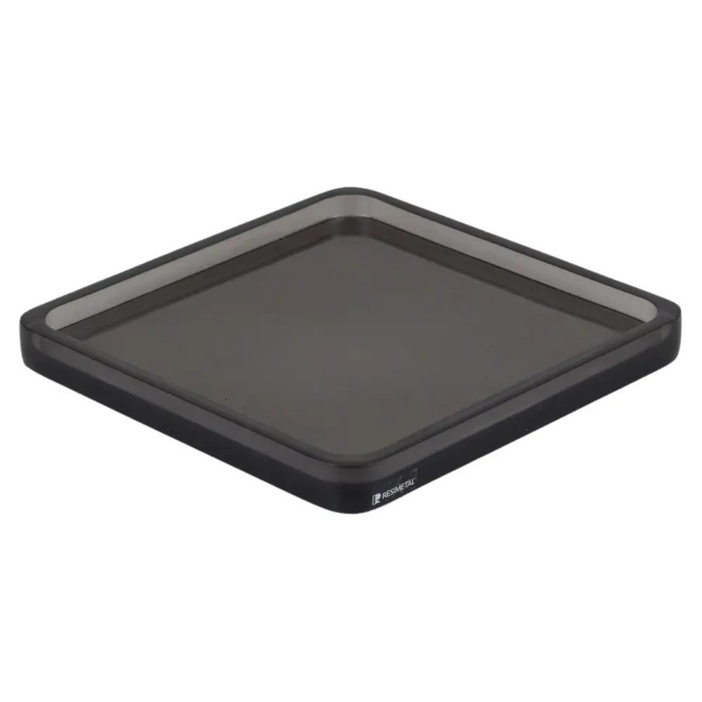 Bandeja Otto 24x24cm em Resina Fumê