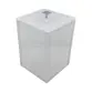 Lixeira Quadrada 5,5L em Resina Cristal - Cromado