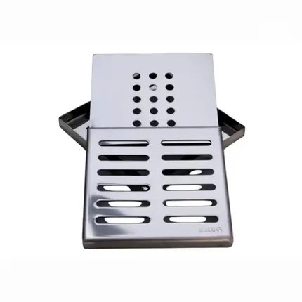 Ralo Quadrado com Chapa Difusora  15x15cm Scoar em Aço Inox