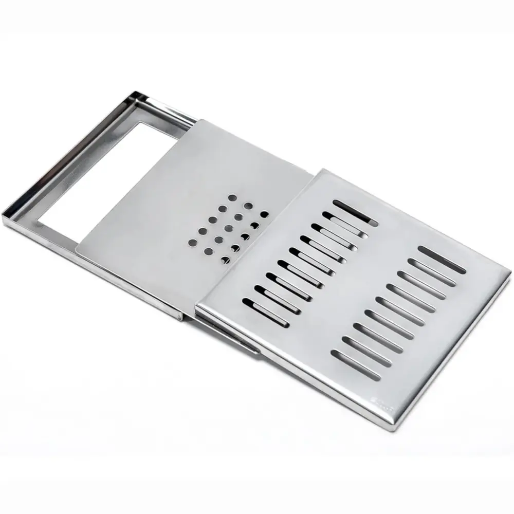 Ralo Quadrado com Chapa Difusora  15x15cm Scoar em Aço Inox