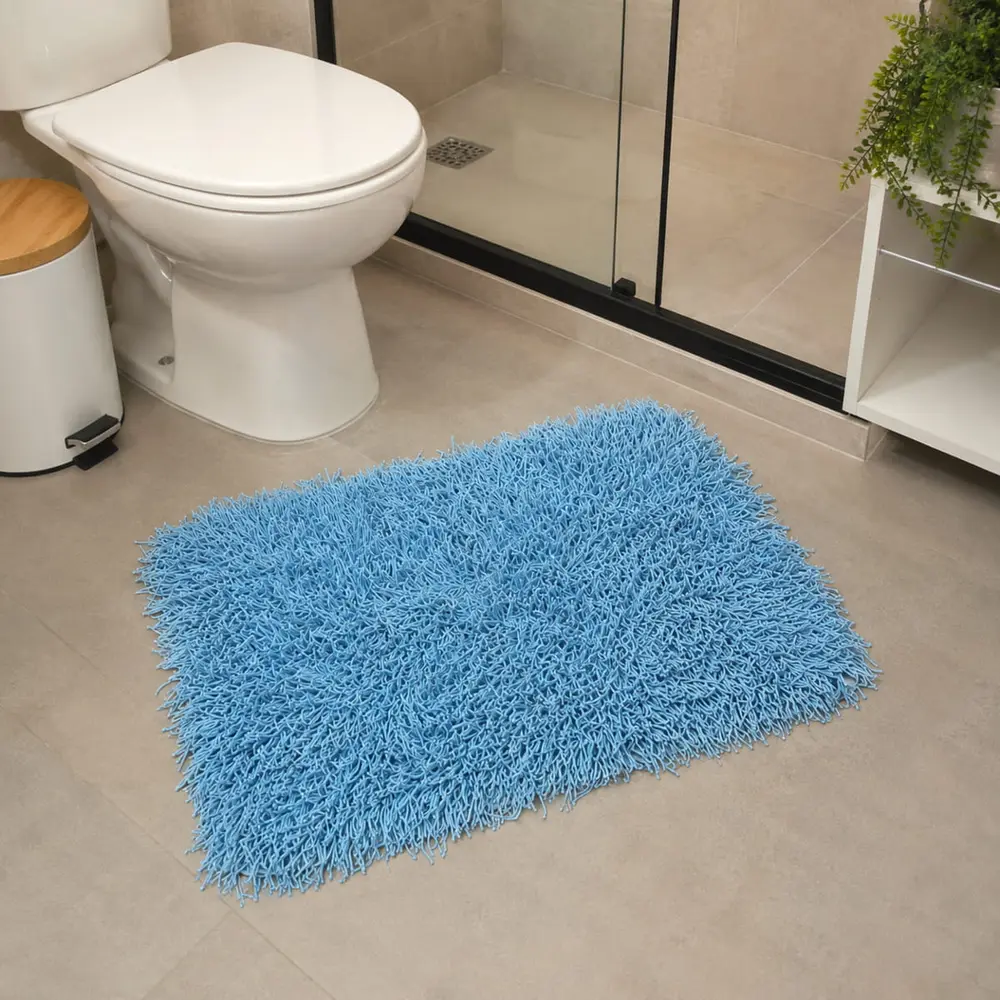 Tapete Banheiro Medusa 50x80cm Azul Style Brazil Antiderrapante