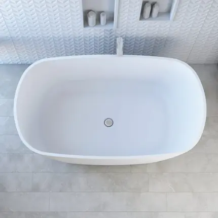 Banheira de Imersão Sabbia Olinda em Duramatt Branco Fosco com Válvula Click Cromada
