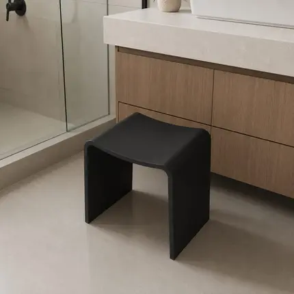 Banqueta Unique Spa Preto Fosco Solid Surface