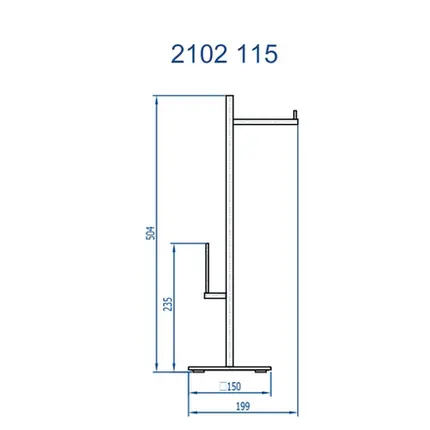 Papeleira de Piso Quadrada com Reserva Fani Paris Preto Fosco 2102 BK115
