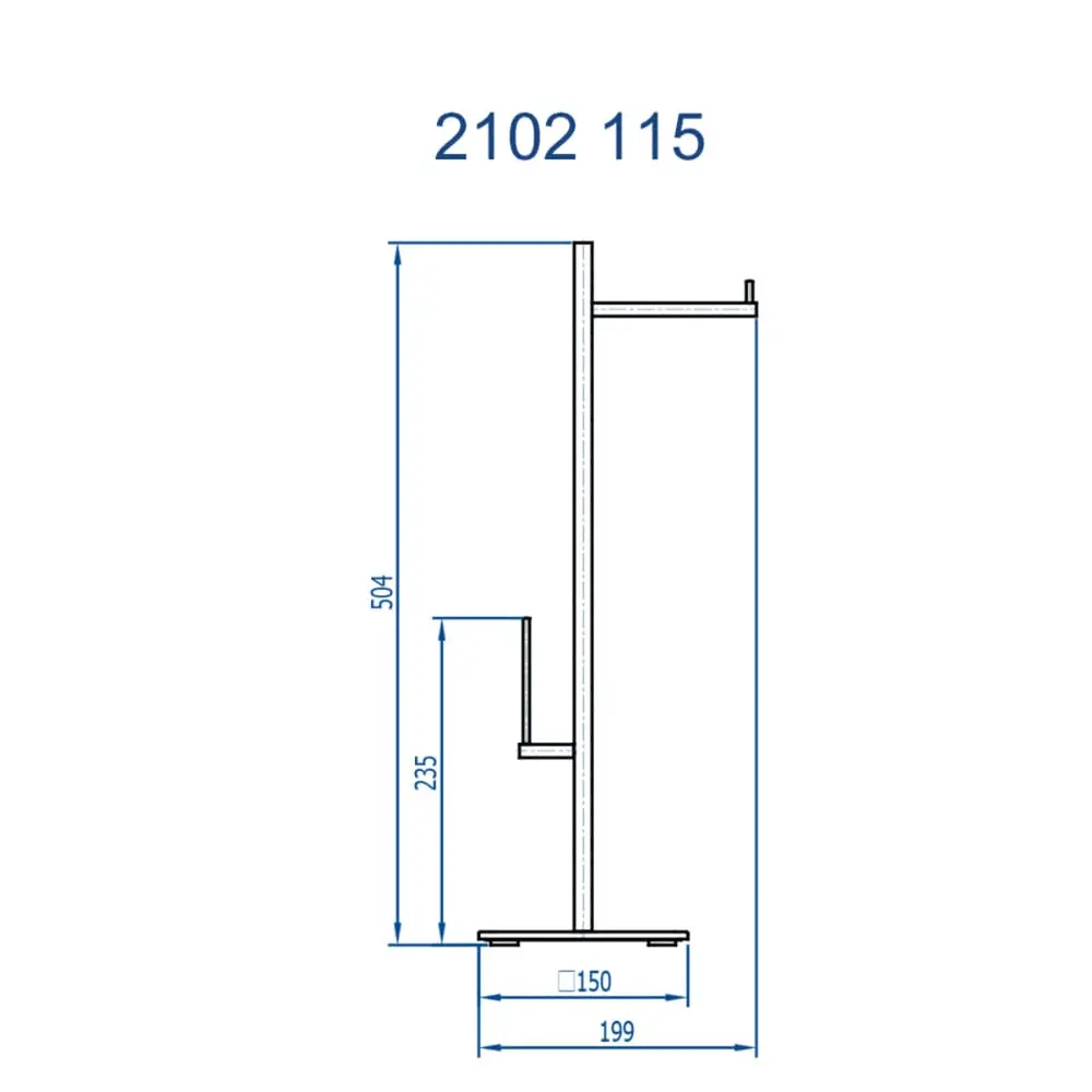 Papeleira de Piso Quadrada com Reserva Fani Paris Preto Fosco 2102 BK115