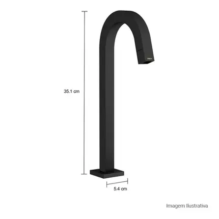 Torneira de Mesa Bica Alta para Banheiro Deca Tube Black Matte 1198.BL.TUB.MT