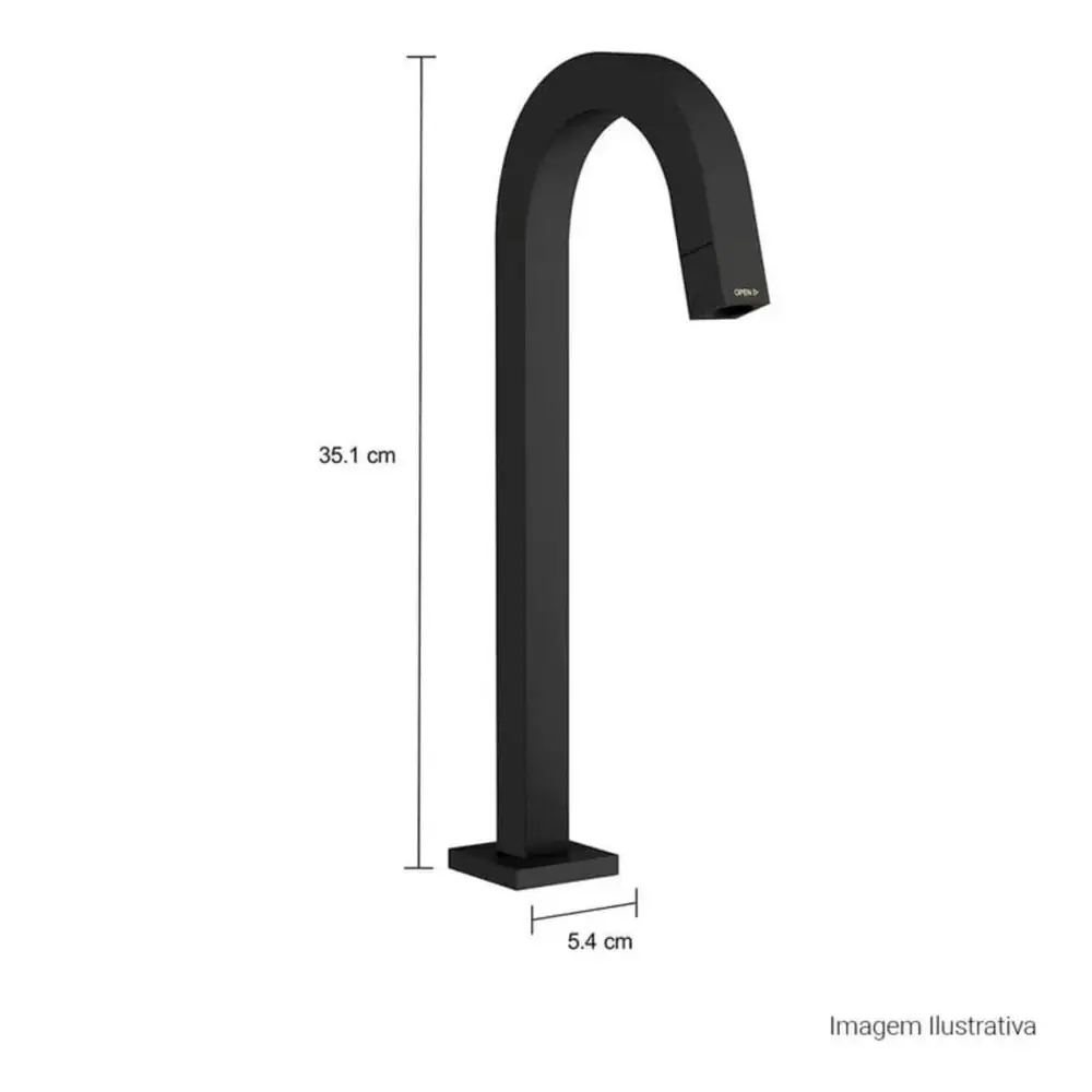Torneira de Mesa Bica Alta para Banheiro Deca Tube Black Matte 1198.BL.TUB.MT