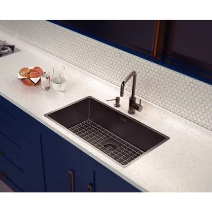 Misturador Monocomando Tramontina Angolare em Aço Inox Black com Bica Articulada 94520513