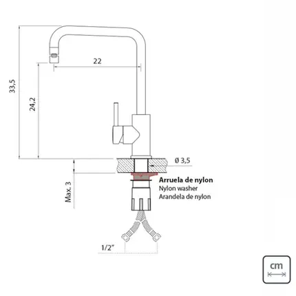 Misturador Monocomando Tramontina Angolare em Aço Inox Black com Bica Articulada 94520513