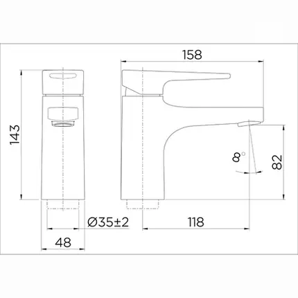 Monocomando Bica Baixa para Lavatório Docol ColdStart Lift Ônix 007959CE