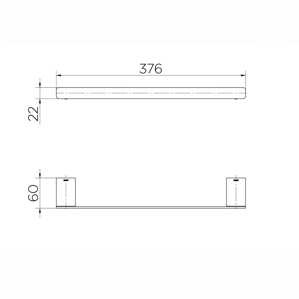 Porta Toalhas de Rosto 376mm Docol Flat Ônix 010136CE