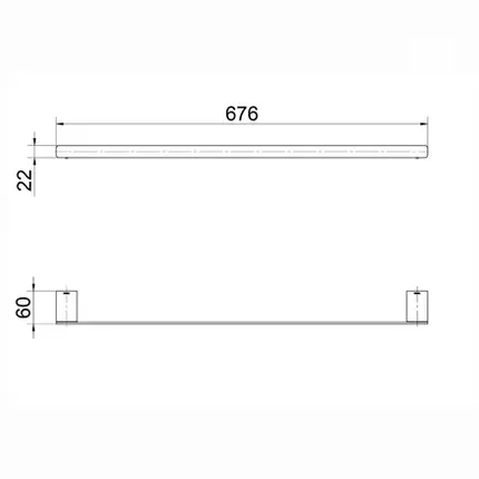 Porta Toalhas Bastão 676mm DocolFlat Níquel Escovado 90009613044