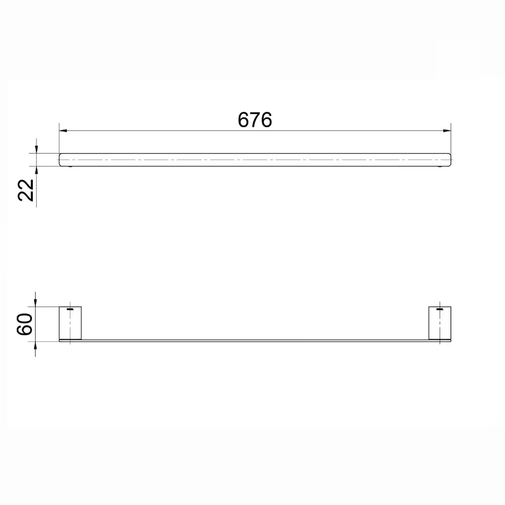 Porta Toalhas Bastão 676mm DocolFlat Níquel Escovado 90009613044
