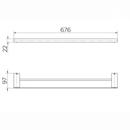 Porta Toalha Duplo 676mm DocolFlat Níquel Escovado 010137044