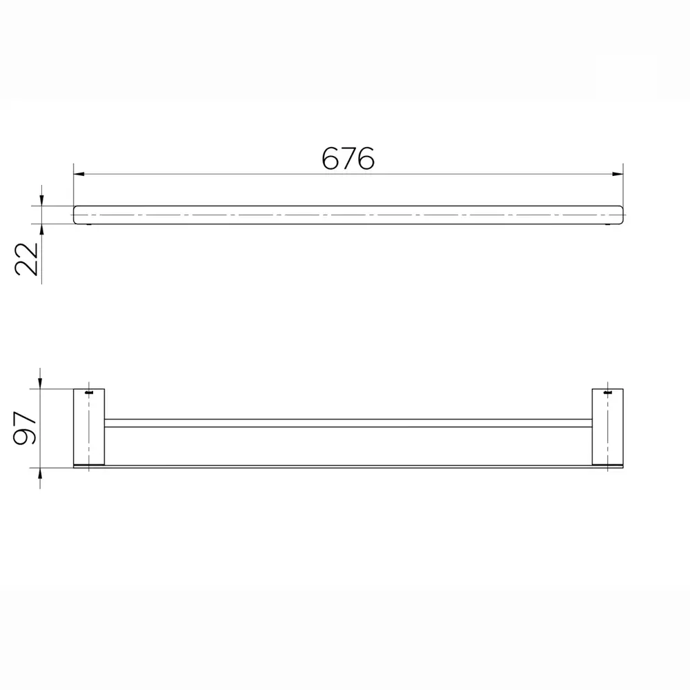 Porta Toalha Duplo 676mm DocolFlat Níquel Escovado 010137044