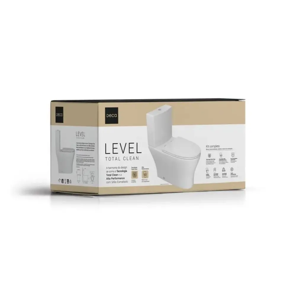 Kit Completo Bacia com Caixa Acoplada Deca Level Branco KP.8520.17