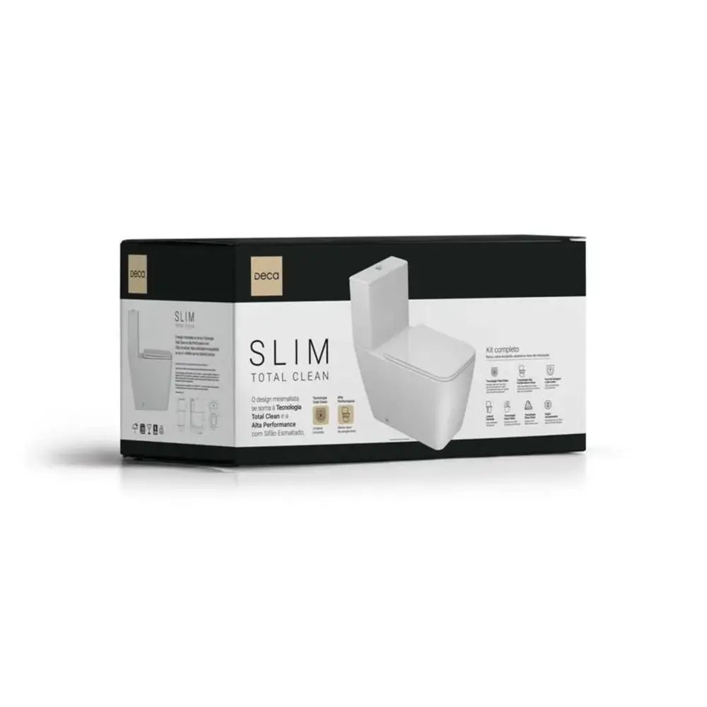 Kit Completo Bacia com Caixa Acoplada Deca Slim Total Clean Branco KP.8620.17