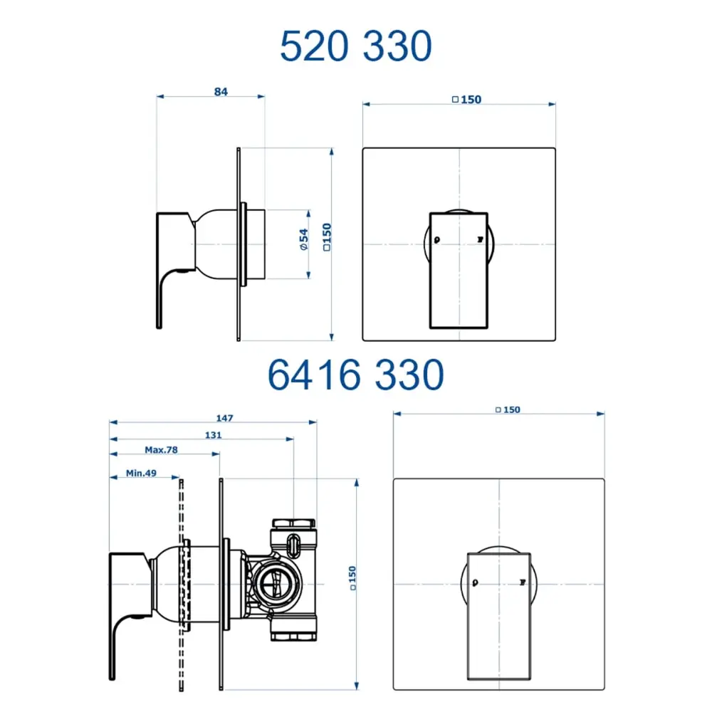 Acabamento para Base Monocomando Fani Retta Cobre Fosco 520 RV330