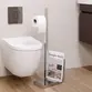 Papeleira de Piso com Revisteiro Cromada Luxo Banheiro