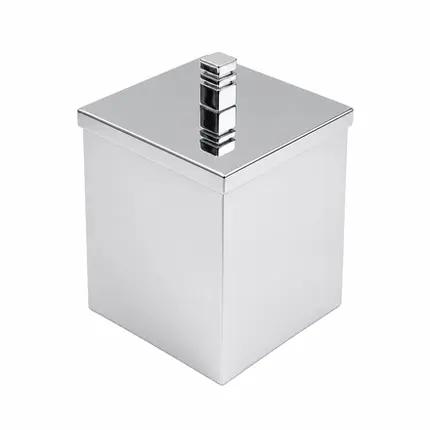 Porta Algodão Quadrado em Aço Inox Cromado Class Vip Metais