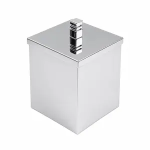 Porta Algodão Quadrado em Aço Inox Cromado Class Vip Metais