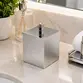 Porta Algodão Quadrado em Aço Inox Cromado Class Vip Metais