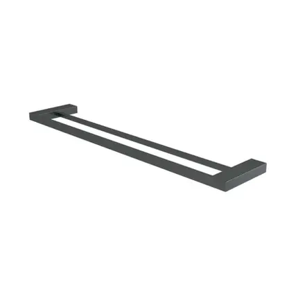 Porta Toalha Duplo Longo 63,5cm Fani Horus Grafite Ônix 4900 GO450