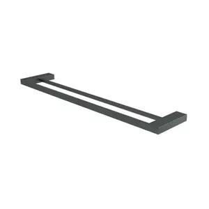 Porta Toalha Duplo Longo 63,5cm Fani Horus Grafite Ônix 4900 GO450