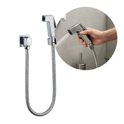 Ducha Higiênica Cromada Registro 1/4 Volta Mangueira 1,20m