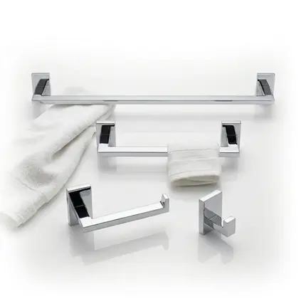 Kit de Acessórios para Banheiro 4 Peças Vogue Luxo Inox Cromado