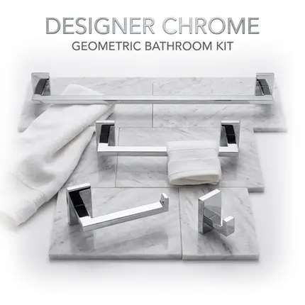 Kit de Acessórios para Banheiro 4 Peças Vogue Luxo Inox Cromado