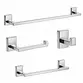 Kit de Acessórios para Banheiro 4 Peças Inox Cromado