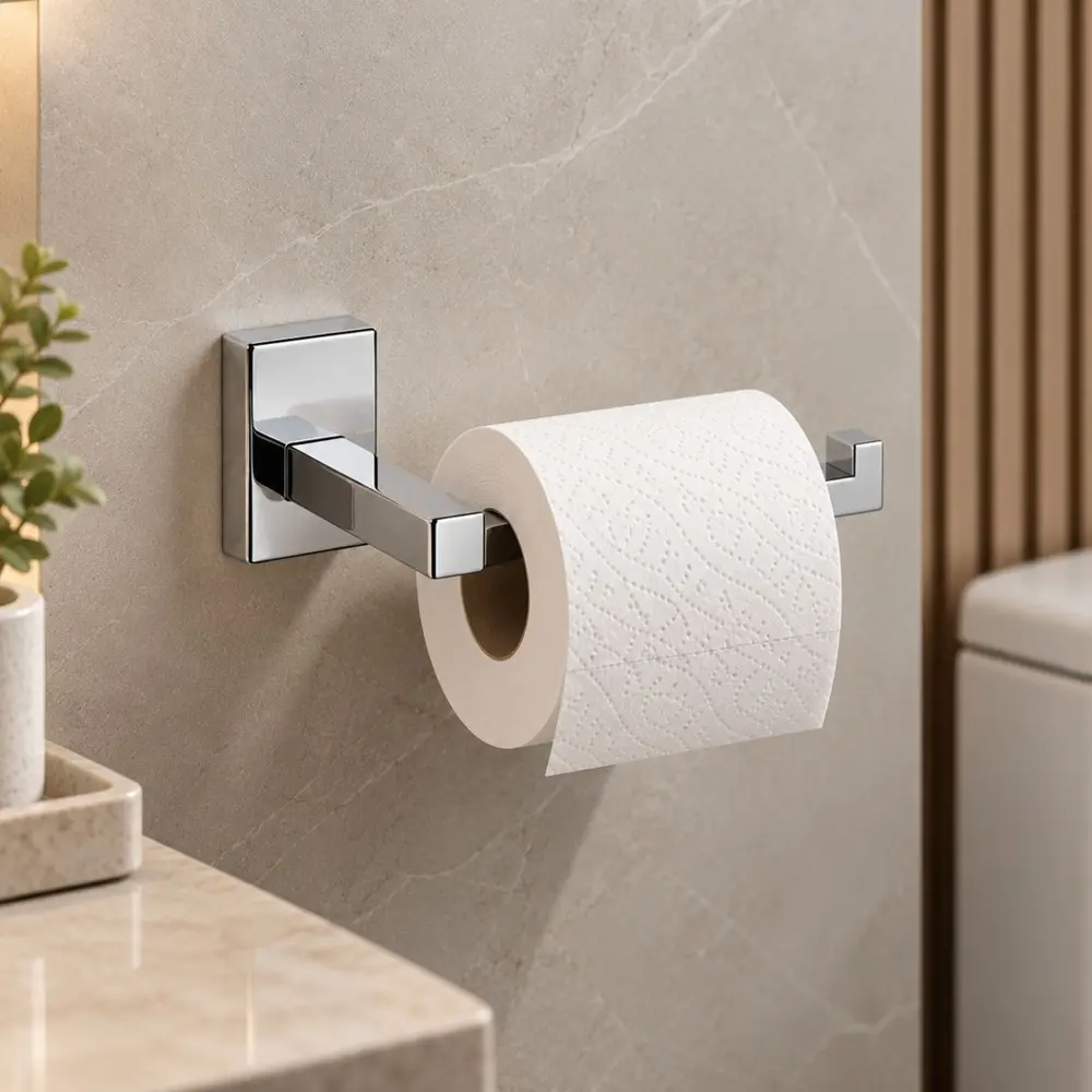Kit de Acessórios para Banheiro 4 Peças Inox Cromado