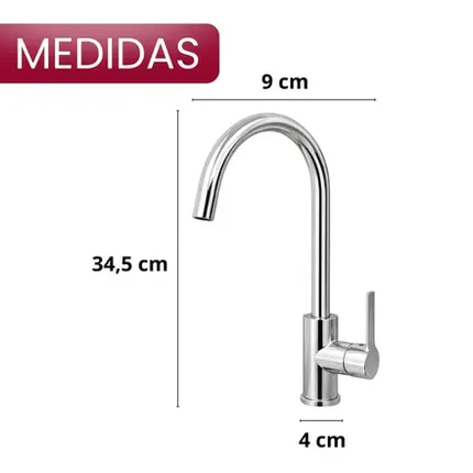 Torneira Gourmet Monocomando Cromada Água Quente e Fria 360