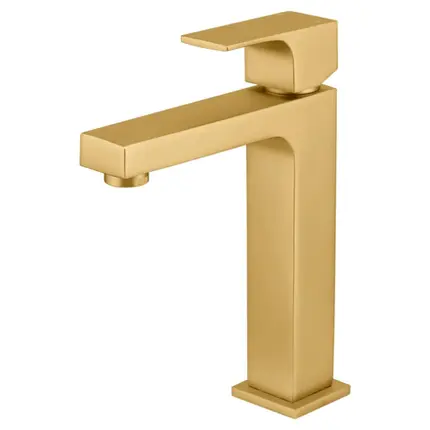 Monocomando Bica Média para Banheiro Fani Retta Dourado Fosco 6876 DV330