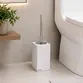 Porta Escova Sanitária Quadrado em Resina Branca - Cromado