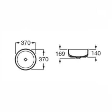 Cuba de Apoio 37x37cm Roca Inspira Round Branco A32752300B