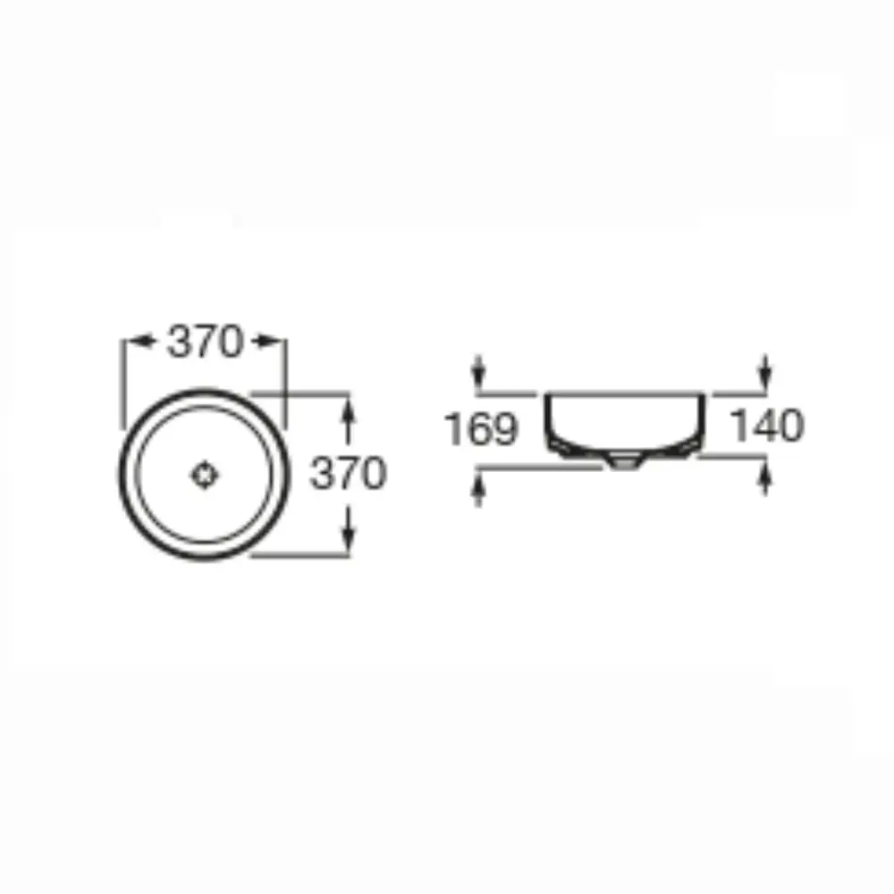 Cuba de Apoio 37x37cm Roca Inspira Round Branco A32752300B