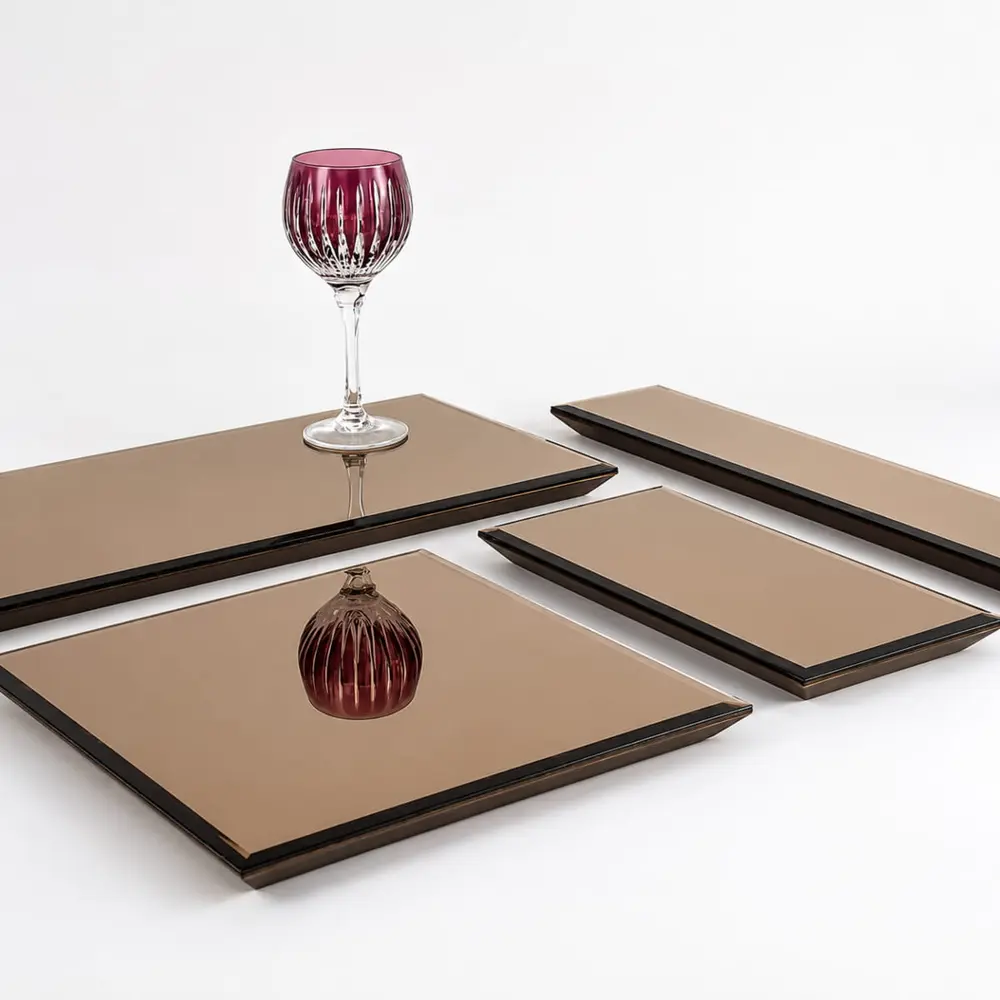 Bandeja Barral Espelhada 30x30cm Bronze