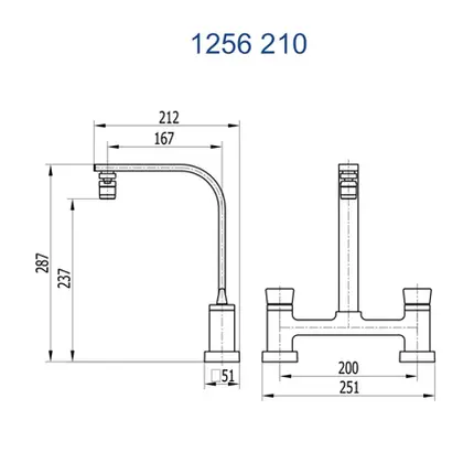 Misturador de Mesa para Cozinha Fani Prima Cromado 1256 C210