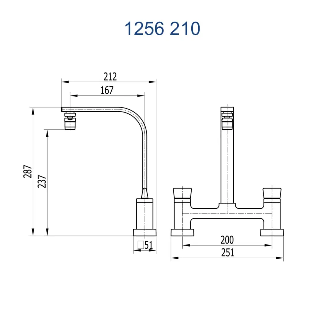 Misturador de Mesa para Cozinha Fani Prima Cromado 1256 C210