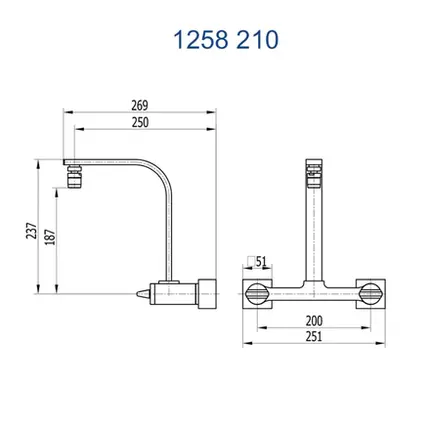 Misturador de Parede para Cozinha Fani Prima Cromado 1258 C210
