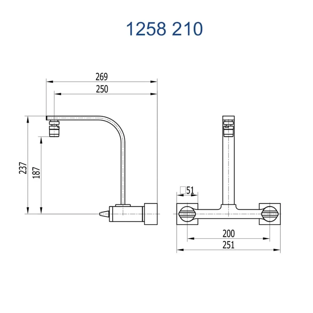 Misturador de Parede para Cozinha Fani Prima Cromado 1258 C210
