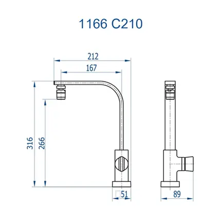Torneira de Mesa com Arejador Articulável Fani Prima Cromada 1166 C210