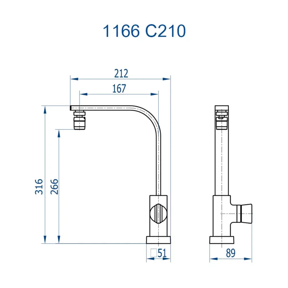 Torneira de Mesa com Arejador Articulável Fani Prima Cromada 1166 C210