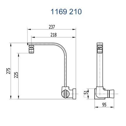 Torneira de Parede para Cozinha Fani Prima Cromada 1169 C210