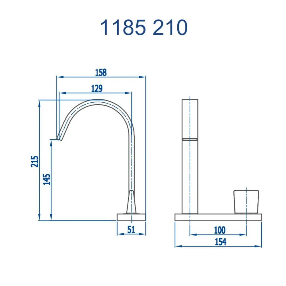 Torneira de Mesa com Acionamento Lateral Fani Prima Dourado Fosco 1185 DV210