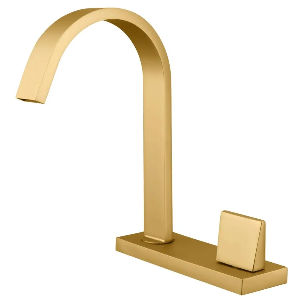 Torneira de Mesa com Acionamento Lateral Fani Prima Dourado Fosco 1185 DV210