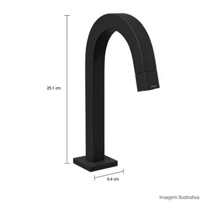 Torneira de Mesa Bica Baixa para Banheiro Deca Tube Black Matte 1197.BL.TUB.MT