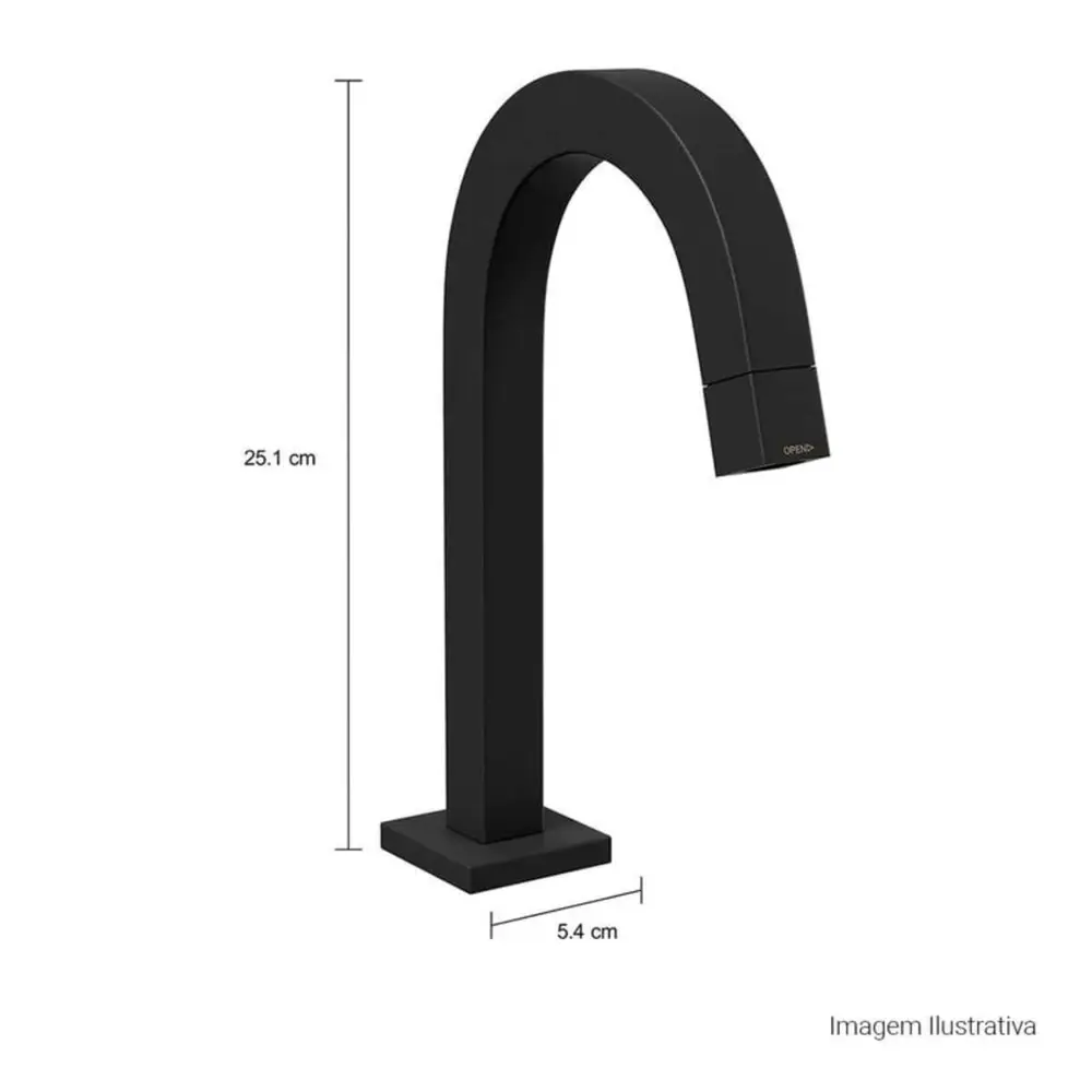 Torneira de Mesa Bica Baixa para Banheiro Deca Tube Black Matte 1197.BL.TUB.MT